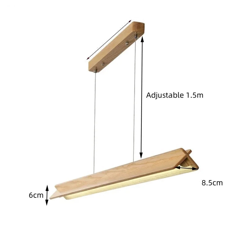 Lustre Salon Noyer Barre Led Lineaire