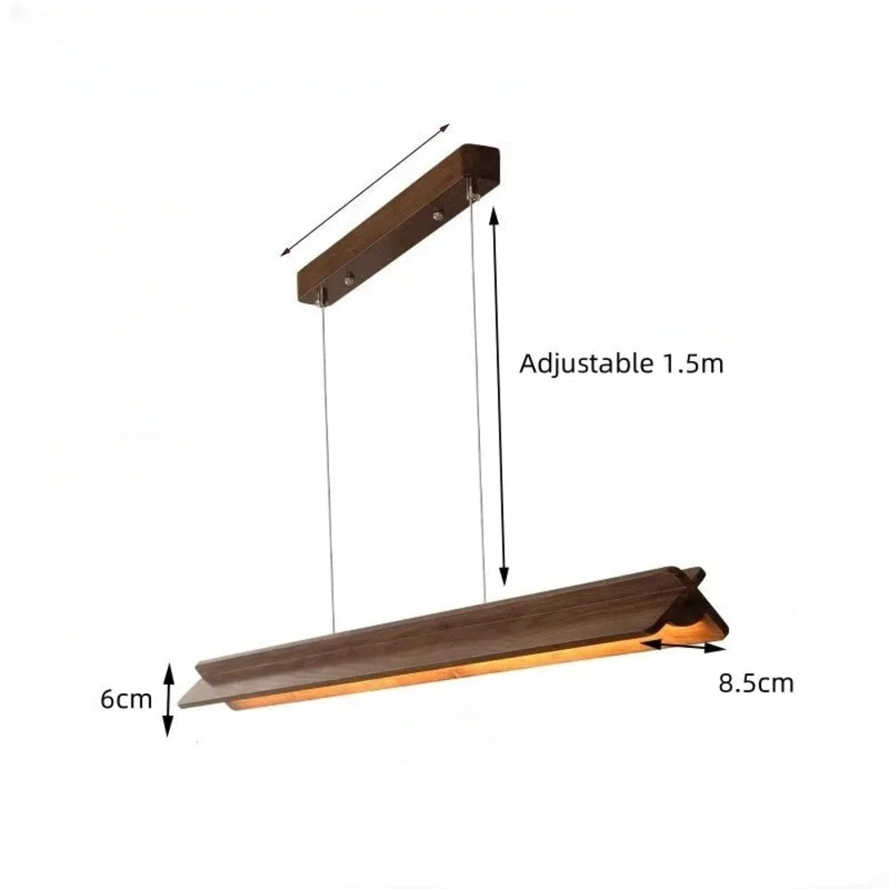 Lustre Salon Noyer Barre Led Lineaire