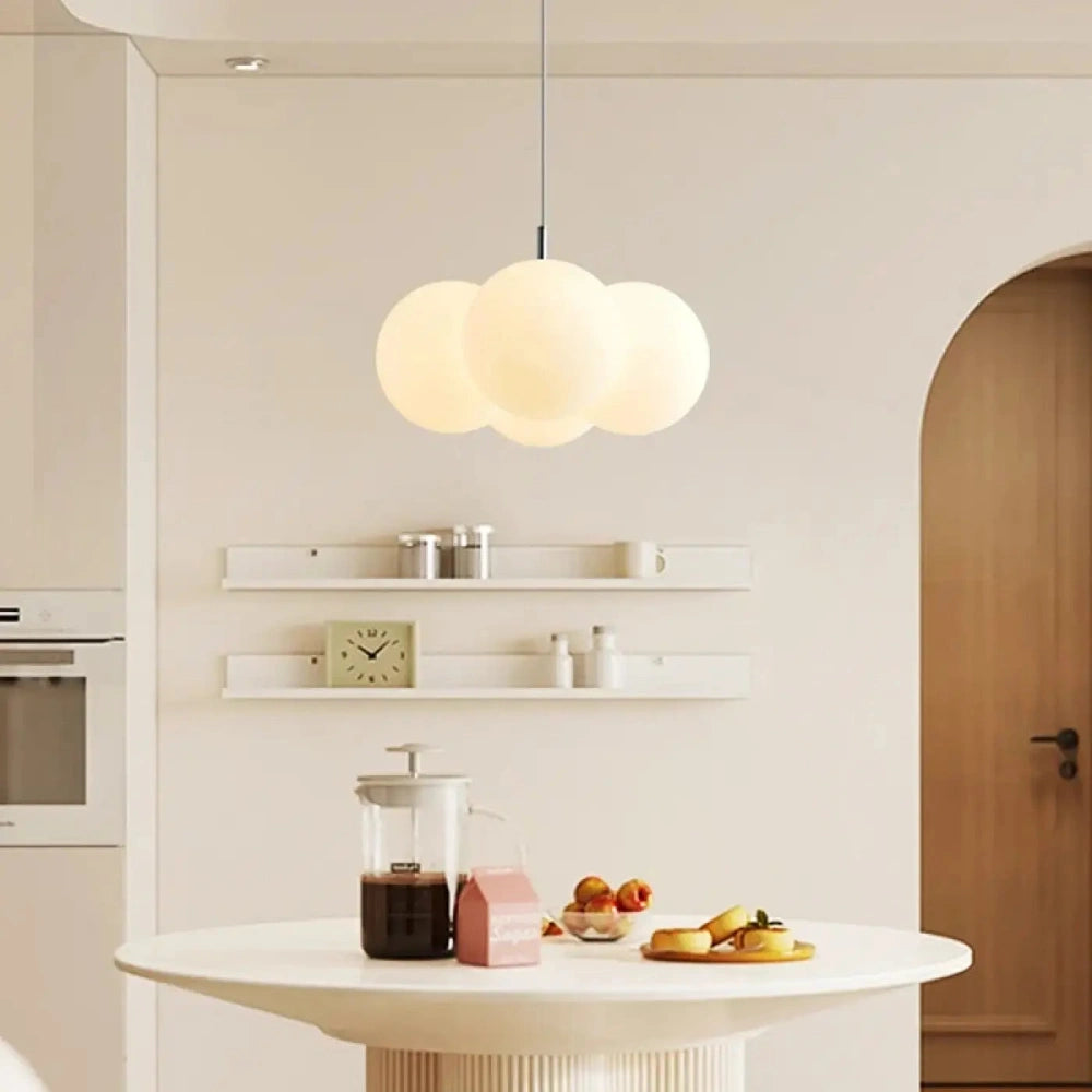 Lustre Salon Nuage Bulles Blanc Moderne