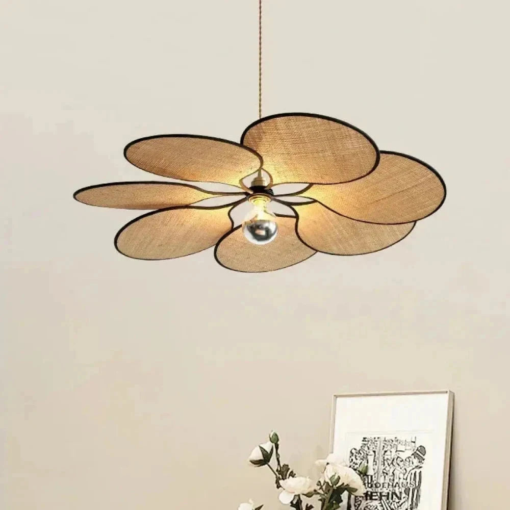 Lustre salon osier pétales naturel bohème suspension

---