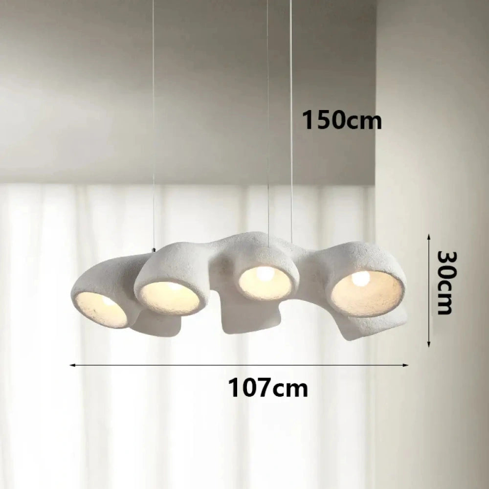 Lustre Salon Platre Organique Blanc Moderne