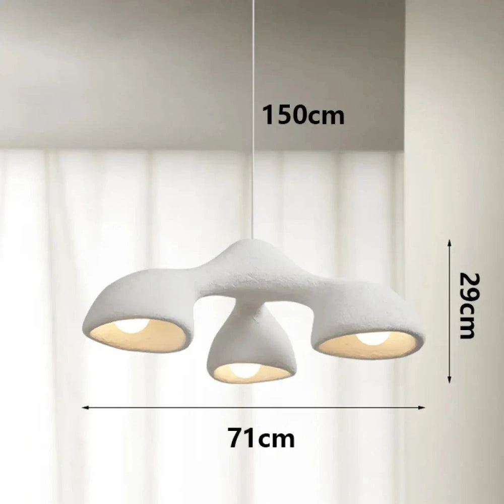 Lustre Salon Platre Organique Blanc Moderne