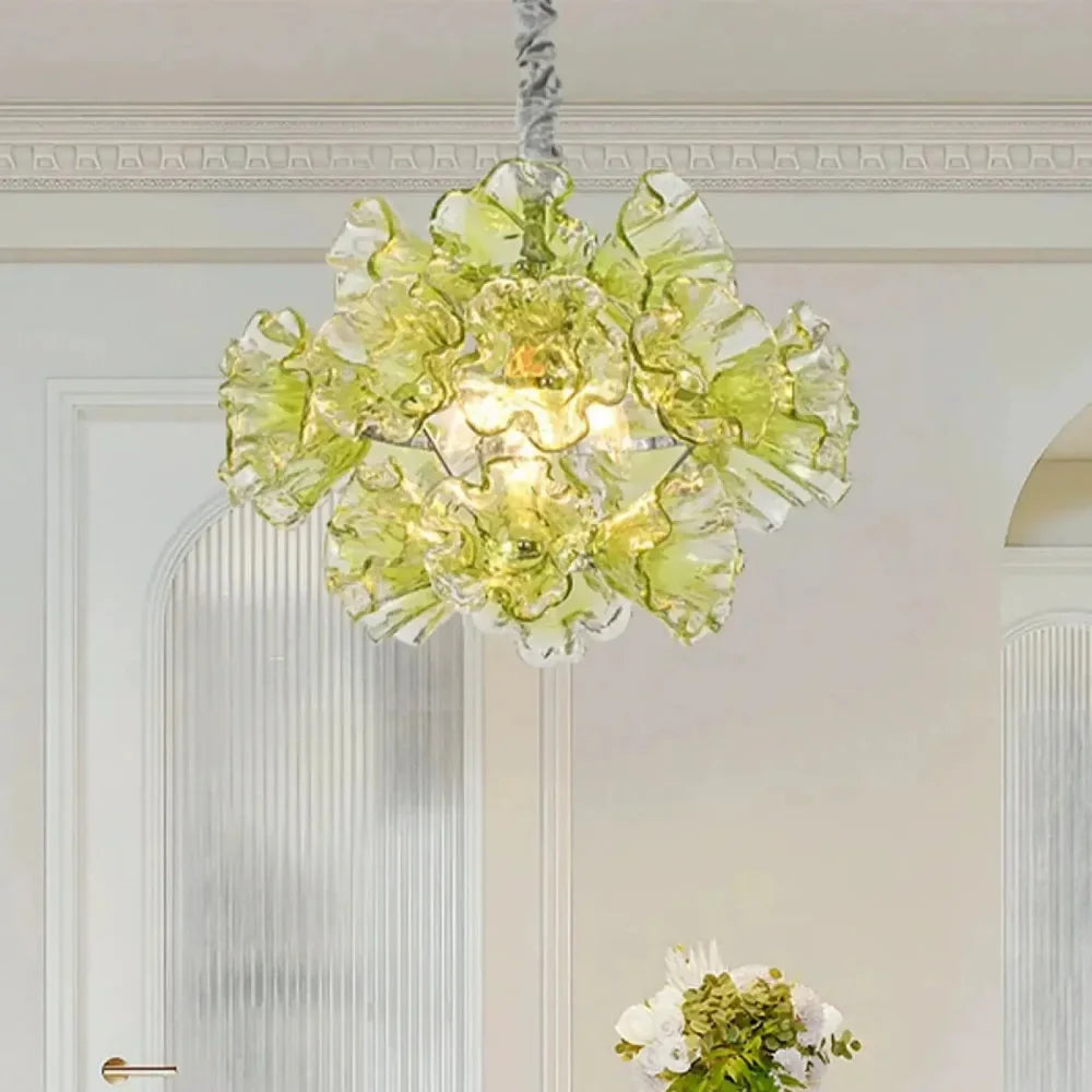 Lustre Suspension Bouquet Verre Murano Vert