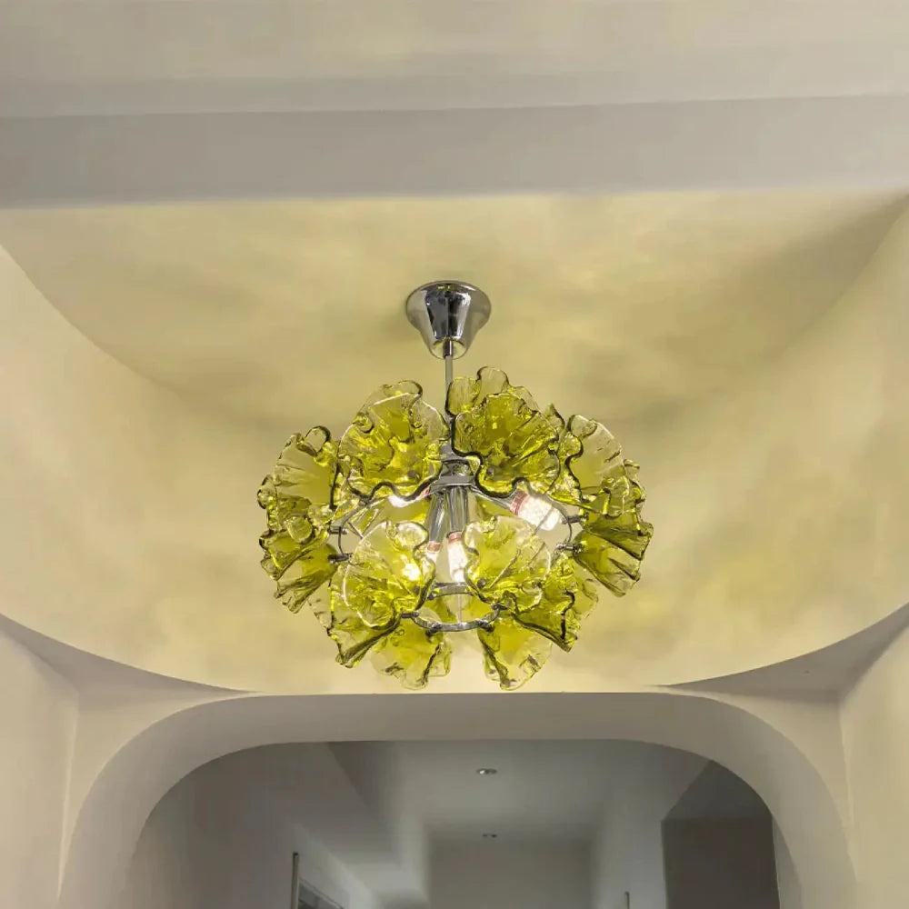 Lustre Suspension Bouquet Verre Murano Vert
