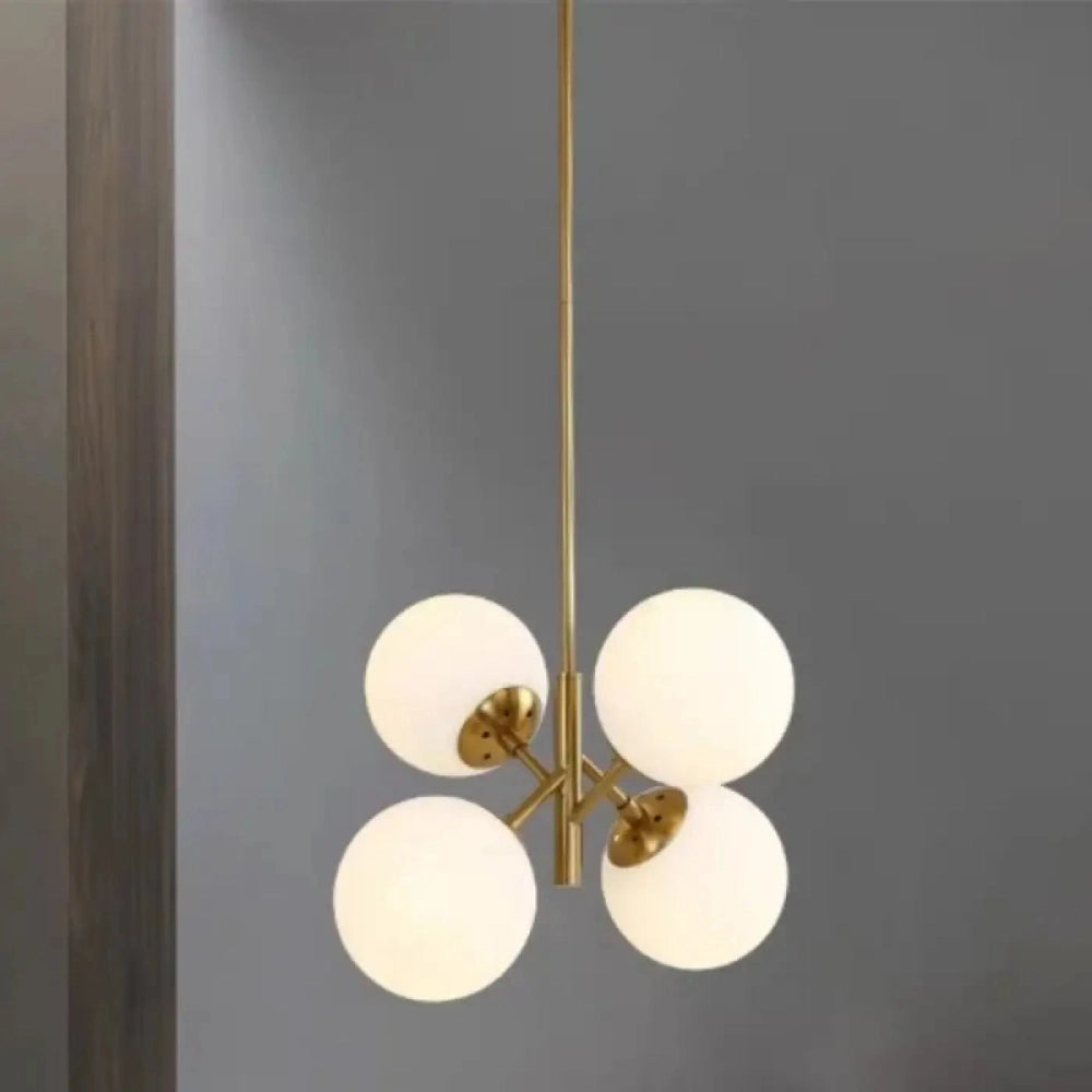 Lustre Suspension Cluster Boules Verre Laiton