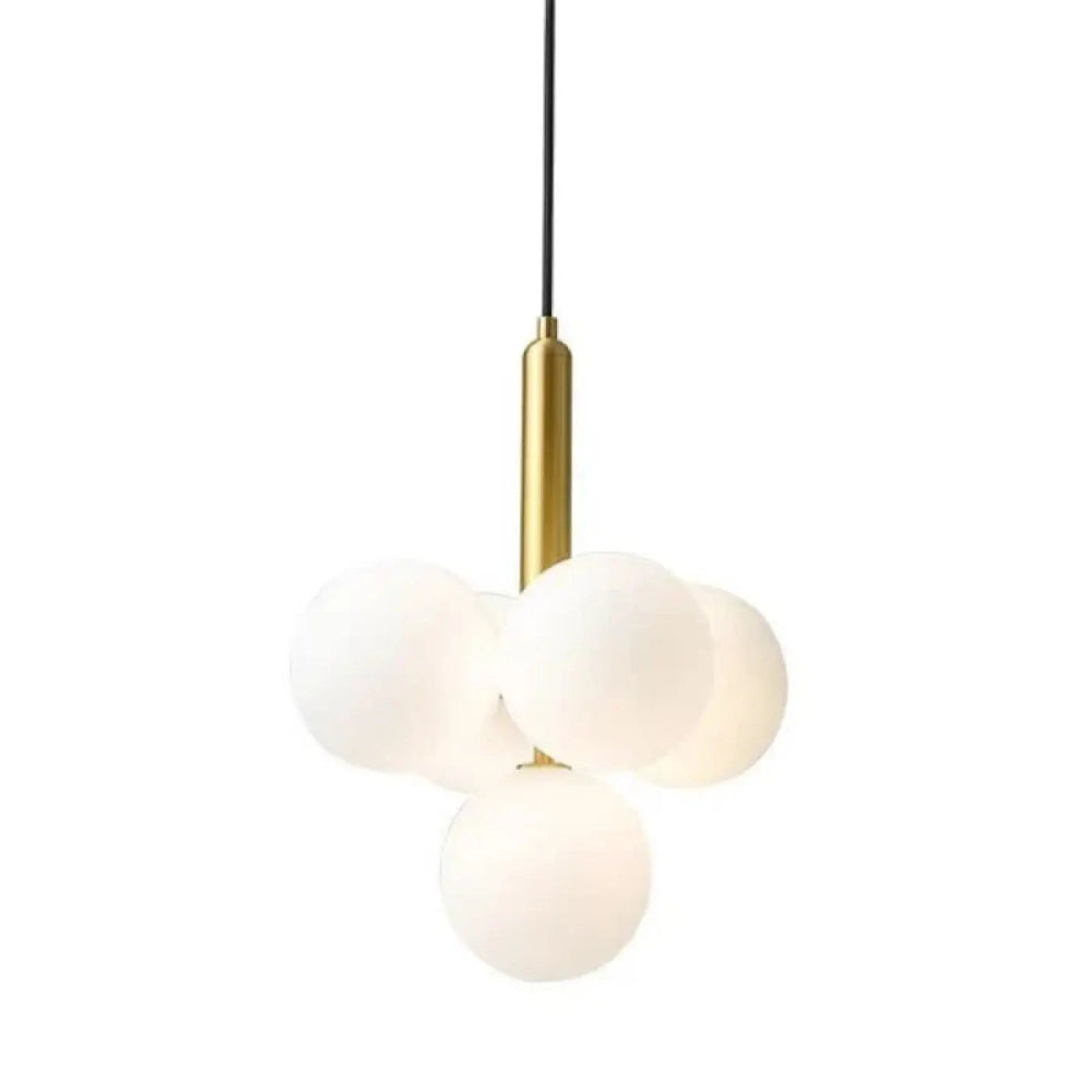 Lustre Suspension Cluster Boules Verre Laiton