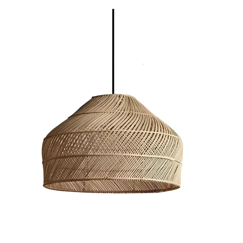 Lustre Suspension Dome Rotin Brun Tresse