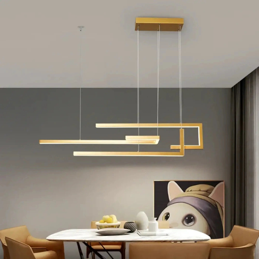 Lustre Suspension Lineaire Led Metal Noir Epure