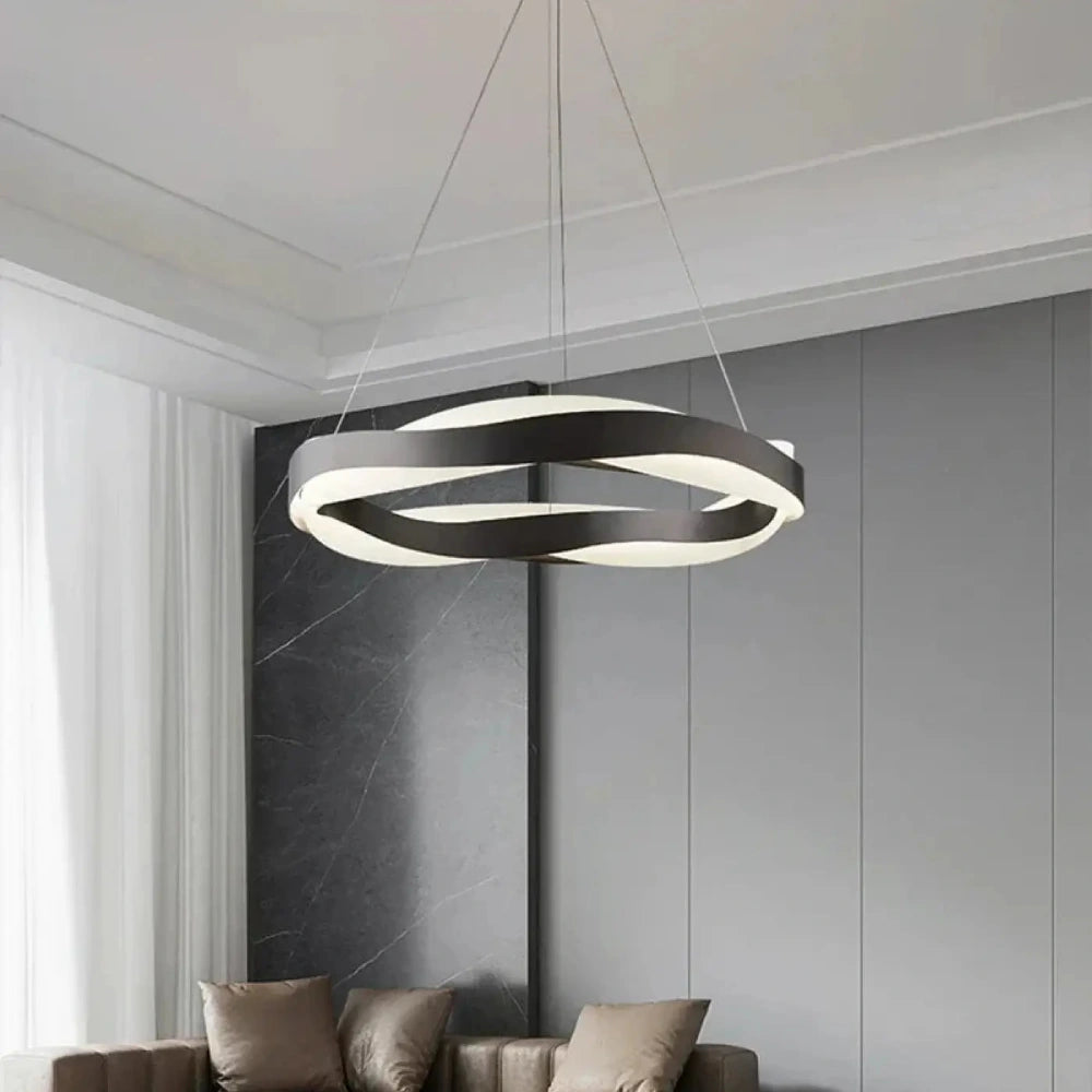 Lustre Suspension Noeud Led Laiton Dore