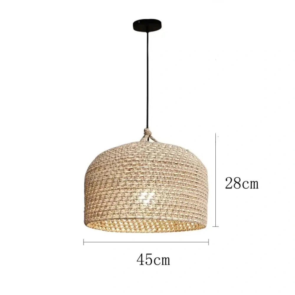 Lustre Suspension Osier Tresse Cloche Naturel