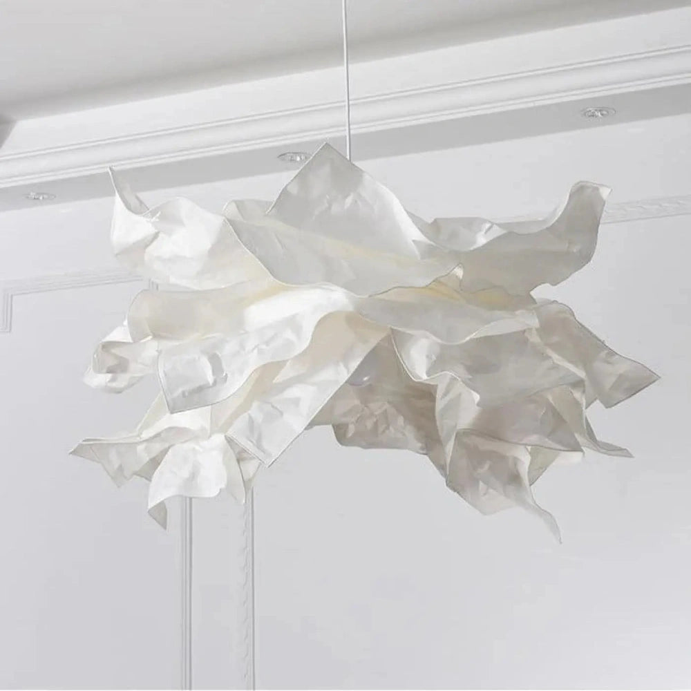 Lustre Suspension Papier Froisse Blanc Nuage