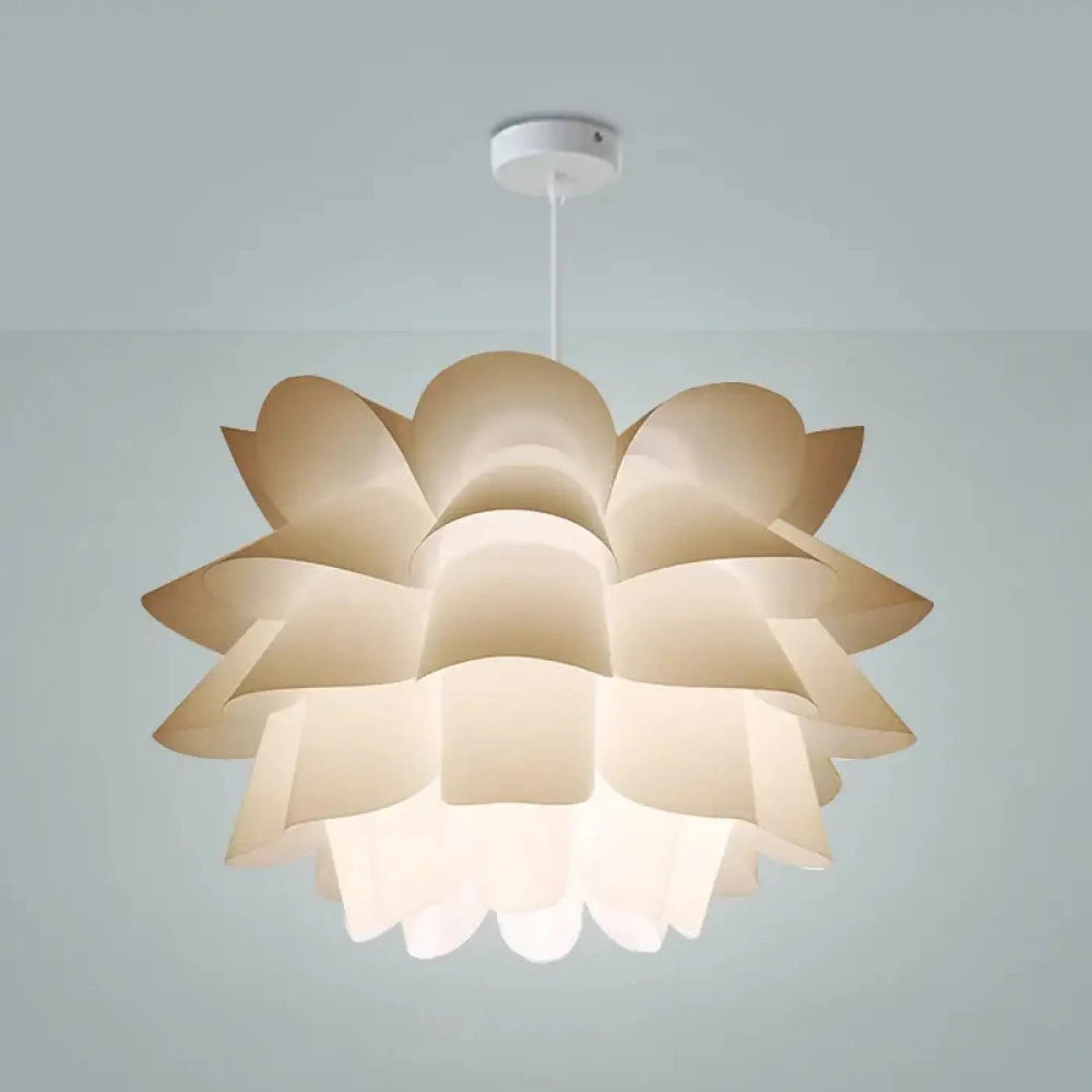 Lustre Suspension Pivoine Petales Blanc Moderne