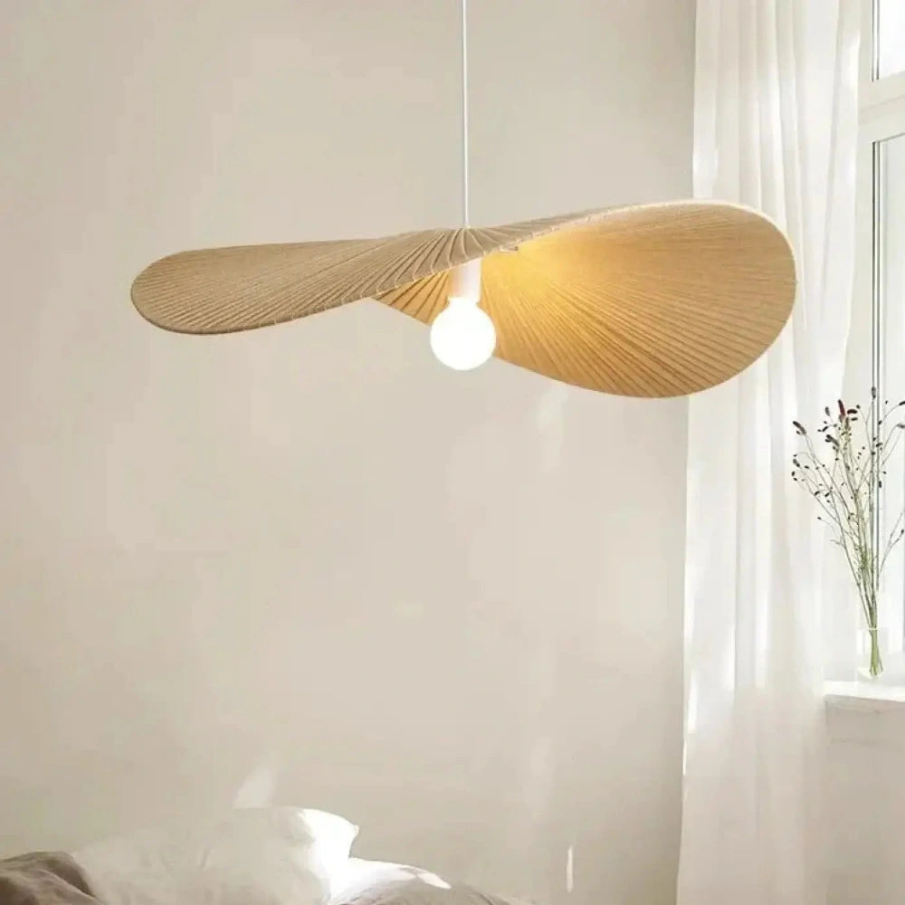 Lustre Suspension Rotin Ondule Naturel