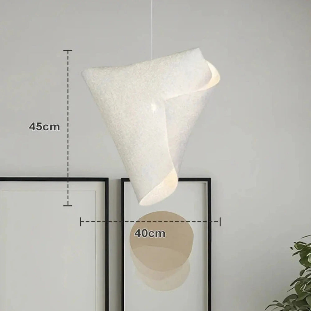 Lustre Suspension Sculpture Resine Blanc Organique