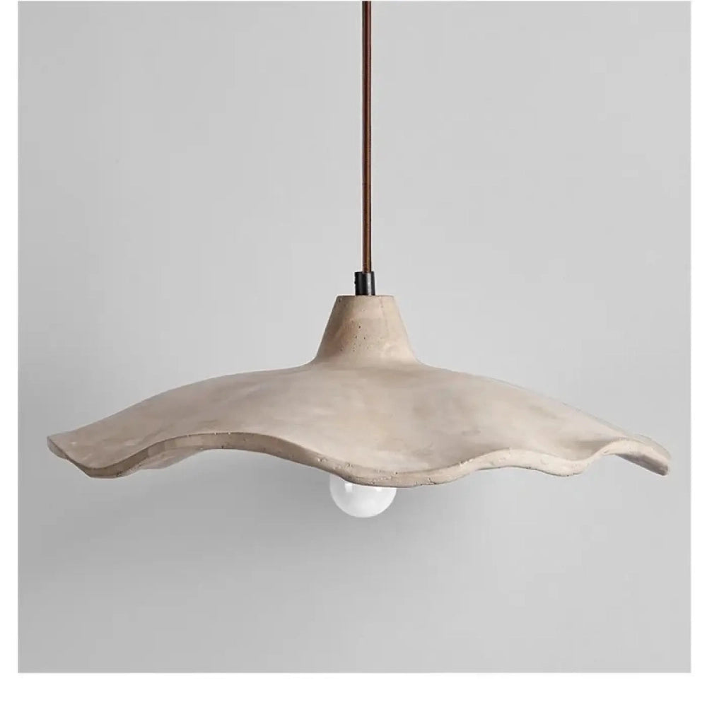 Lustre Suspension Sombrero Tissu Blanc Ondule