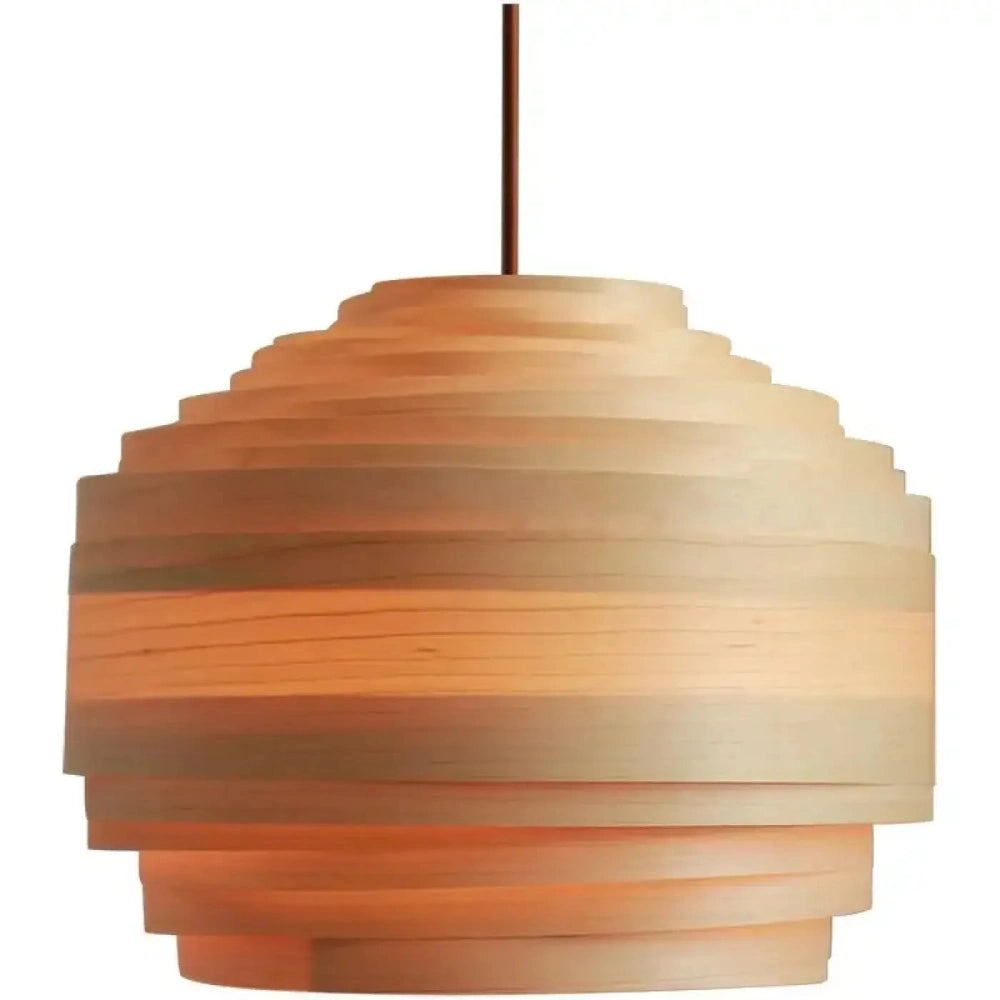 Lustre Suspension Spirale Bois Lattes Naturel
