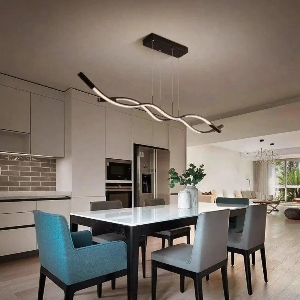 Lustre Suspension Torsade Led Blanc Lineaire
