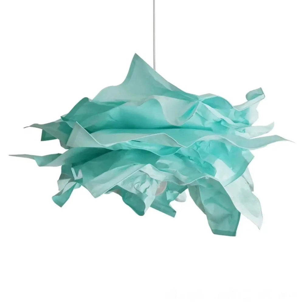 Lustre Suspension Turquoise Papier Froisse Design