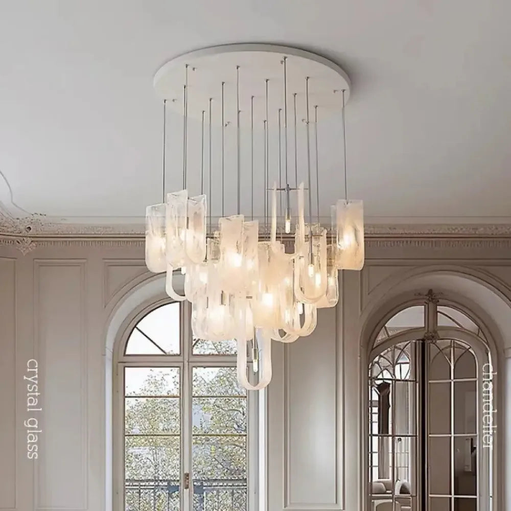 Lustre Suspension Verre Tube Cascade Givree