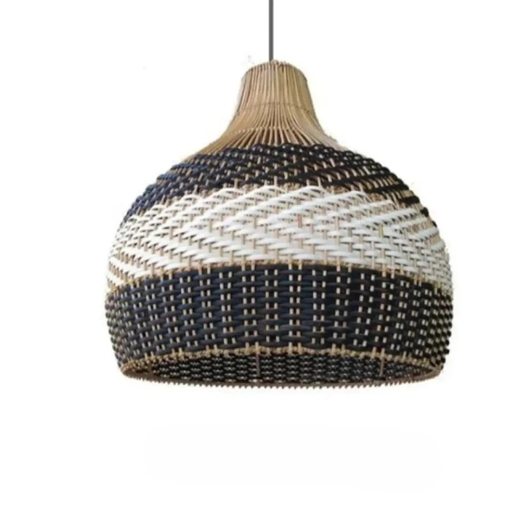 Lustre Suspension Zebre Osier Tresse Bicolore