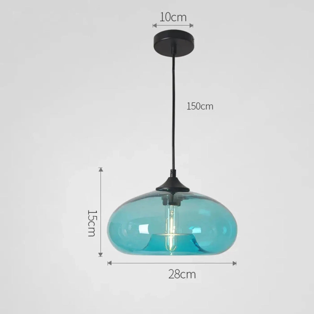 Lustre Verre Bulle Colore Retro Souffle