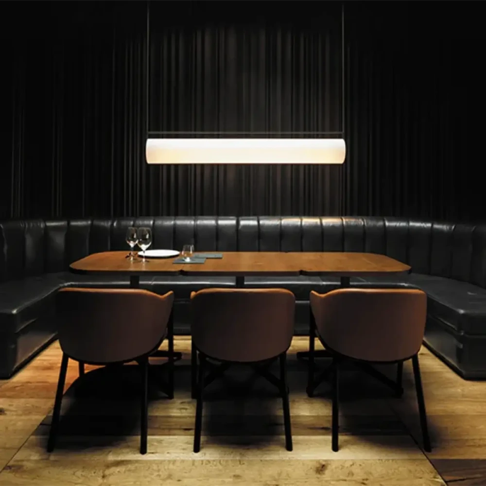 Lustre Verre Cylindre Opalin Long Design
