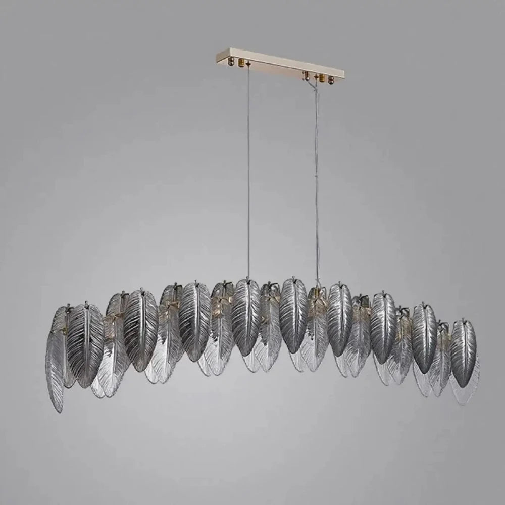 Lustre Verre Plumes Fume Lineaire Prestige