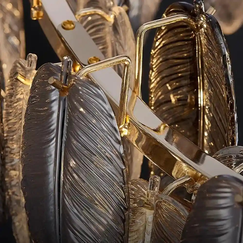 Lustre Verre Plumes Fume Lineaire Prestige