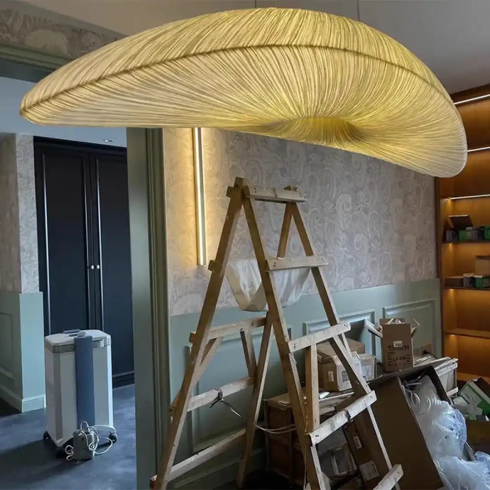 Lustre Voile Tissu Ovale Ivoire Naturel