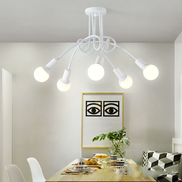 Lustre moderne blanc salon