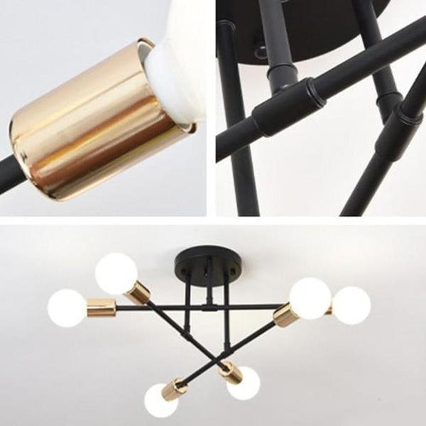 Lustre salon moderne plafonnier lumineux éclairage design contemporain généreux