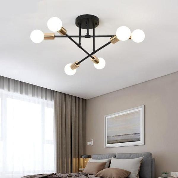 Plafonnier moderne ampoules éclairage design contemporain sophistiqué élégant