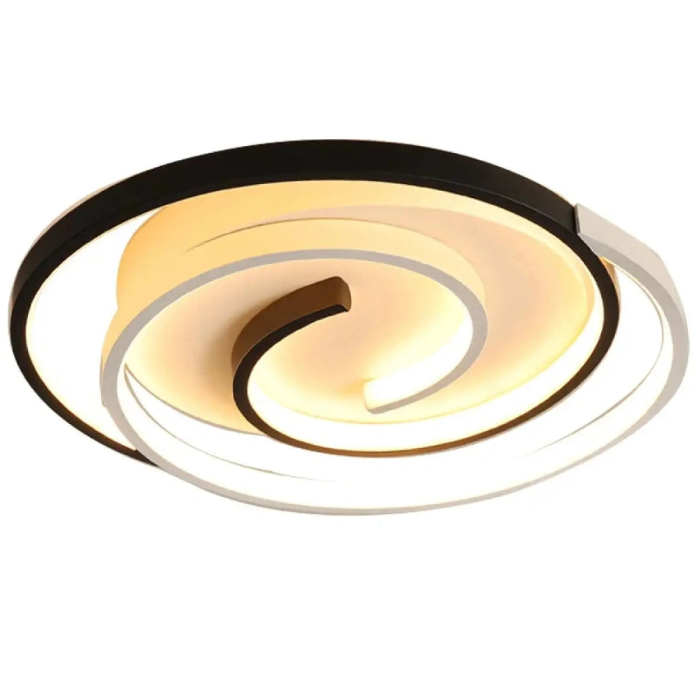 Lustre Salon Spirale Plafonnier Led Noir