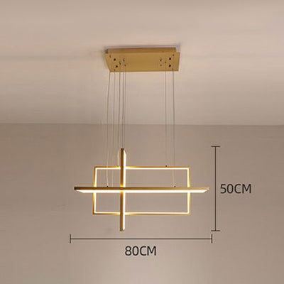 Lustre Salon Moderne Rectangle LED